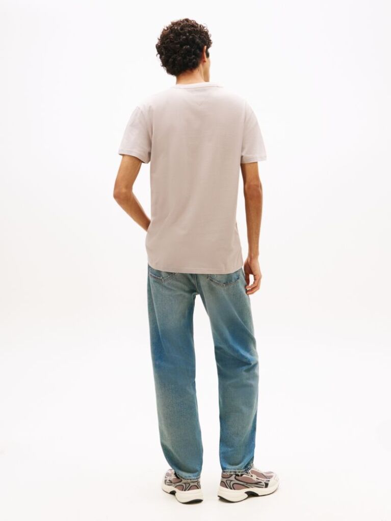 Bej Tricou Cu Guler Rotund Si Imprimeu Grafic  Barbati