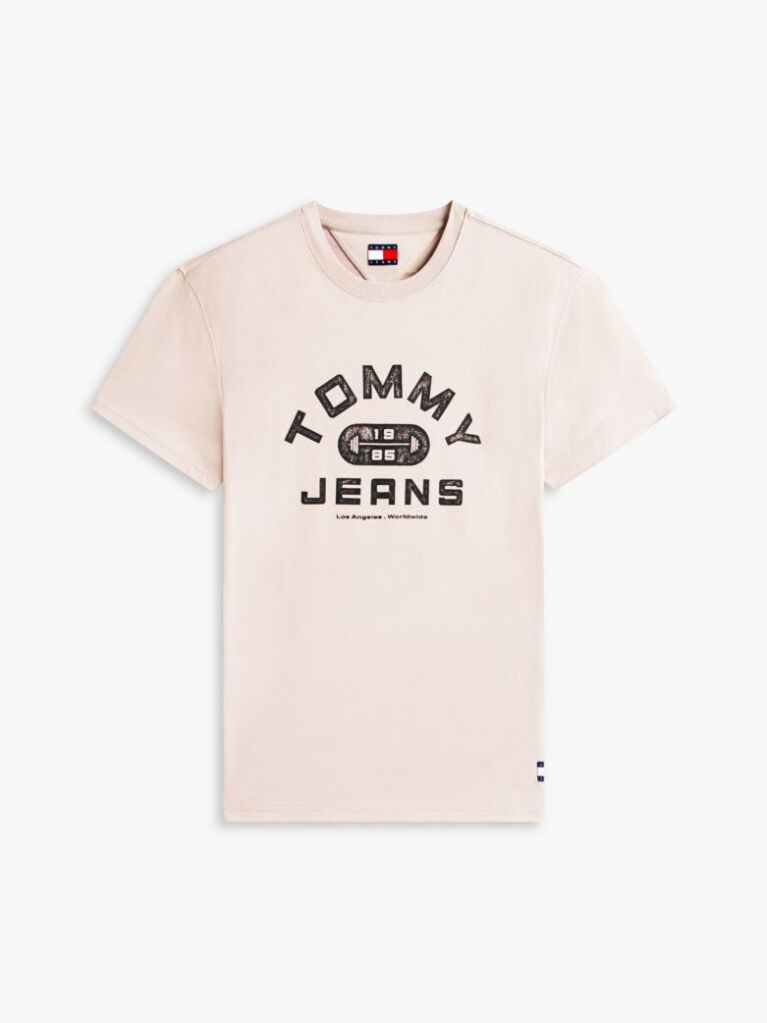 Bej Tricou Cu Guler Rotund Si Imprimeu Grafic  Barbati