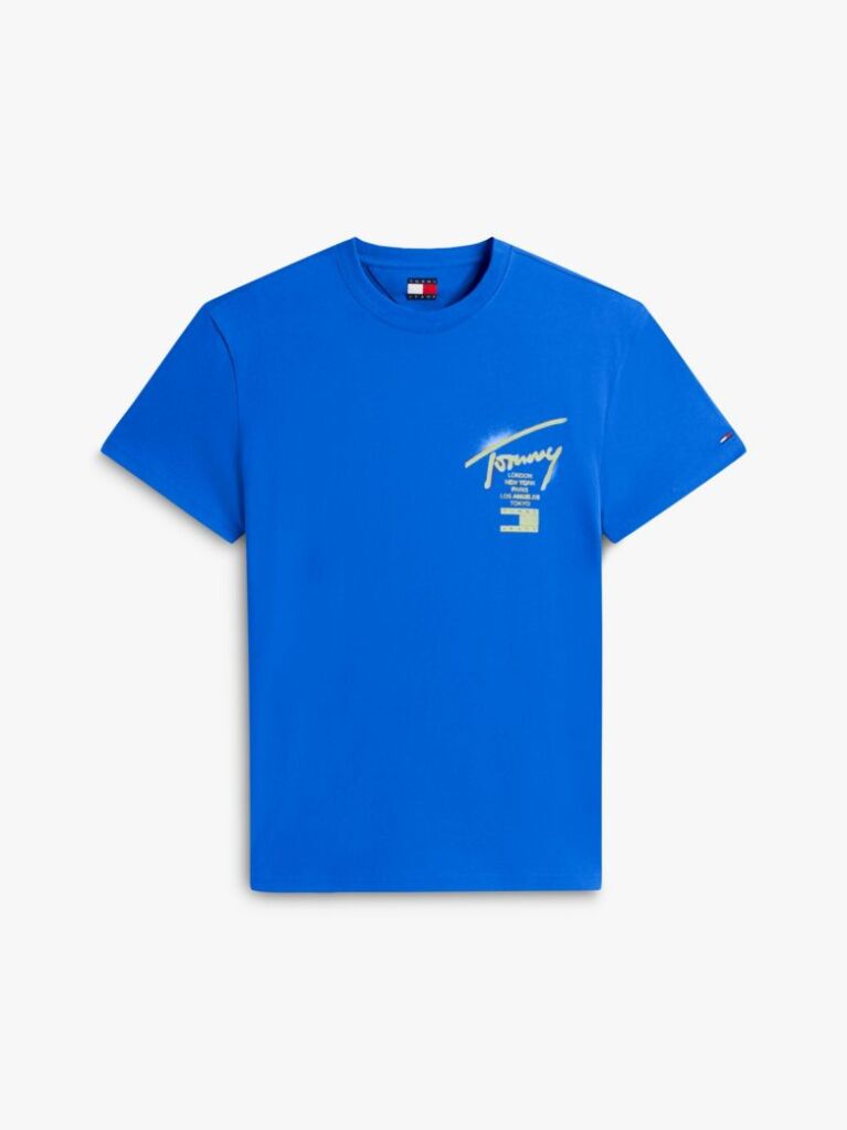 Blue Tricou Cu Logo Pe Spate  Barbati