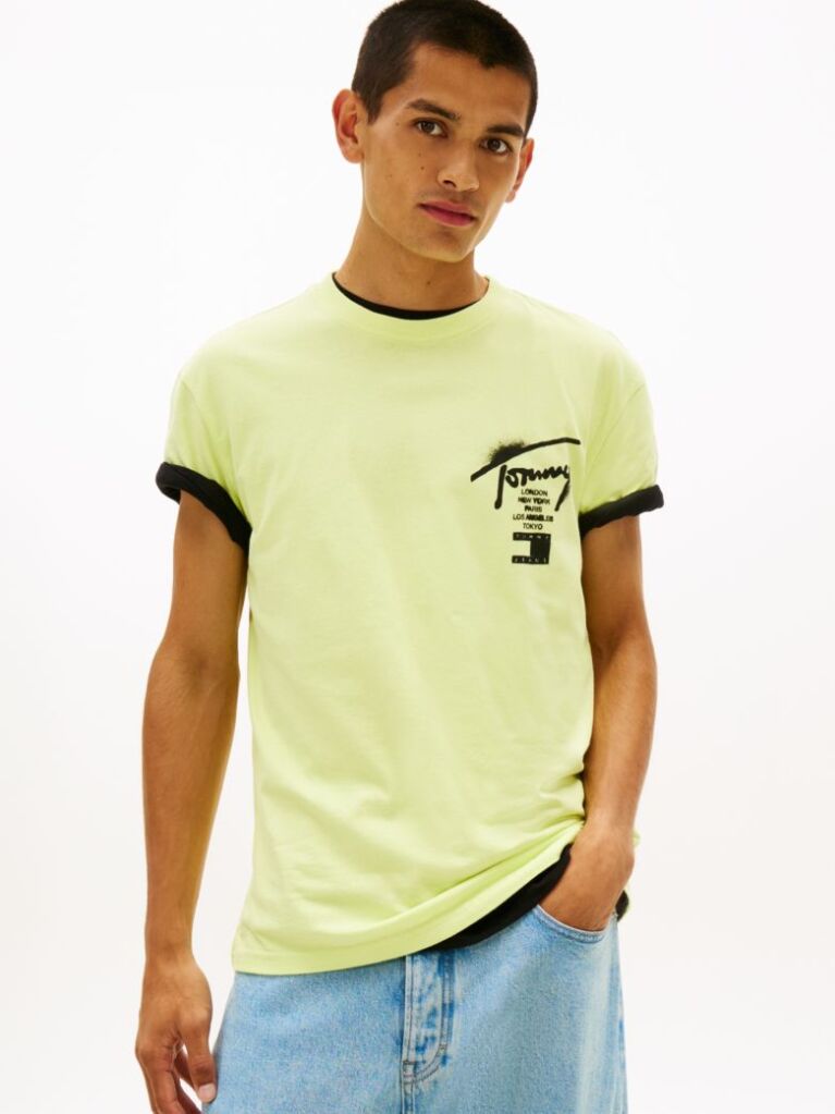 Verde Tricou Cu Logo Pe Spate  Barbati