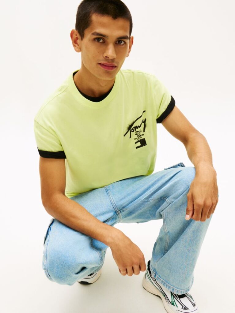 Verde Tricou Cu Logo Pe Spate  Barbati