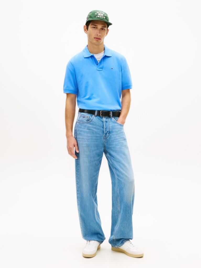 Blue Polo Pique Cu Steag Hilfiger Croiala Regular   Barbati