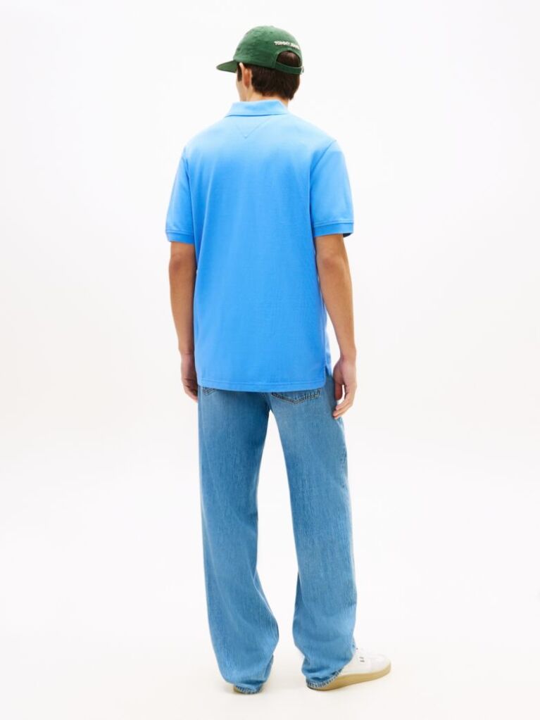 Blue Polo Pique Cu Steag Hilfiger Croiala Regular   Barbati