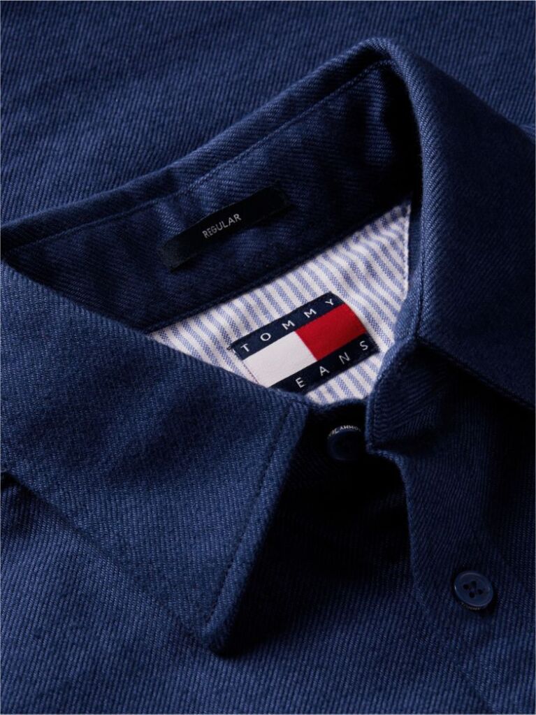 Blue Regular Fit Brushed Flannel Shirt  Men