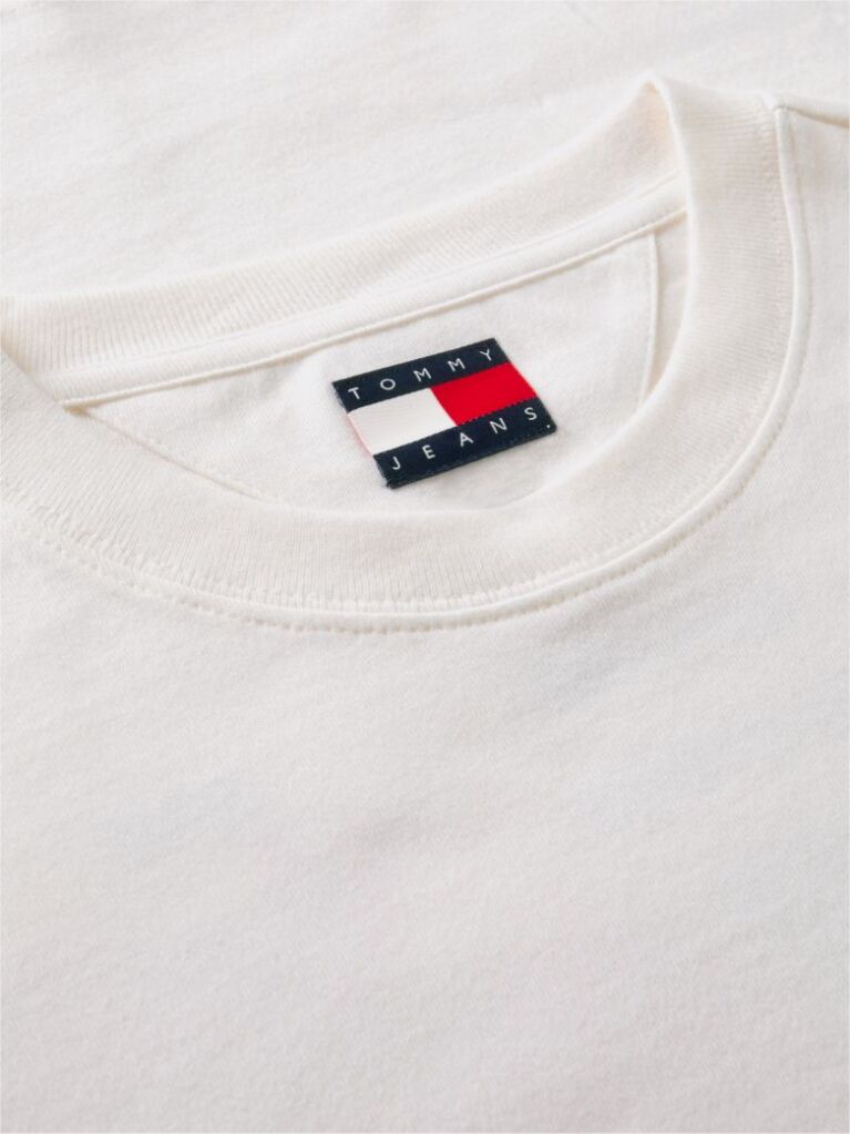 Alb T-Shirt Cu Logo Signature Pe Spate Si Croiala Lejera  Barbati