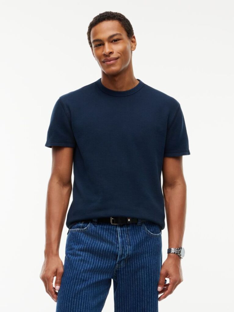 Blue T-Shirt Tricotat Ottoman   Barbati