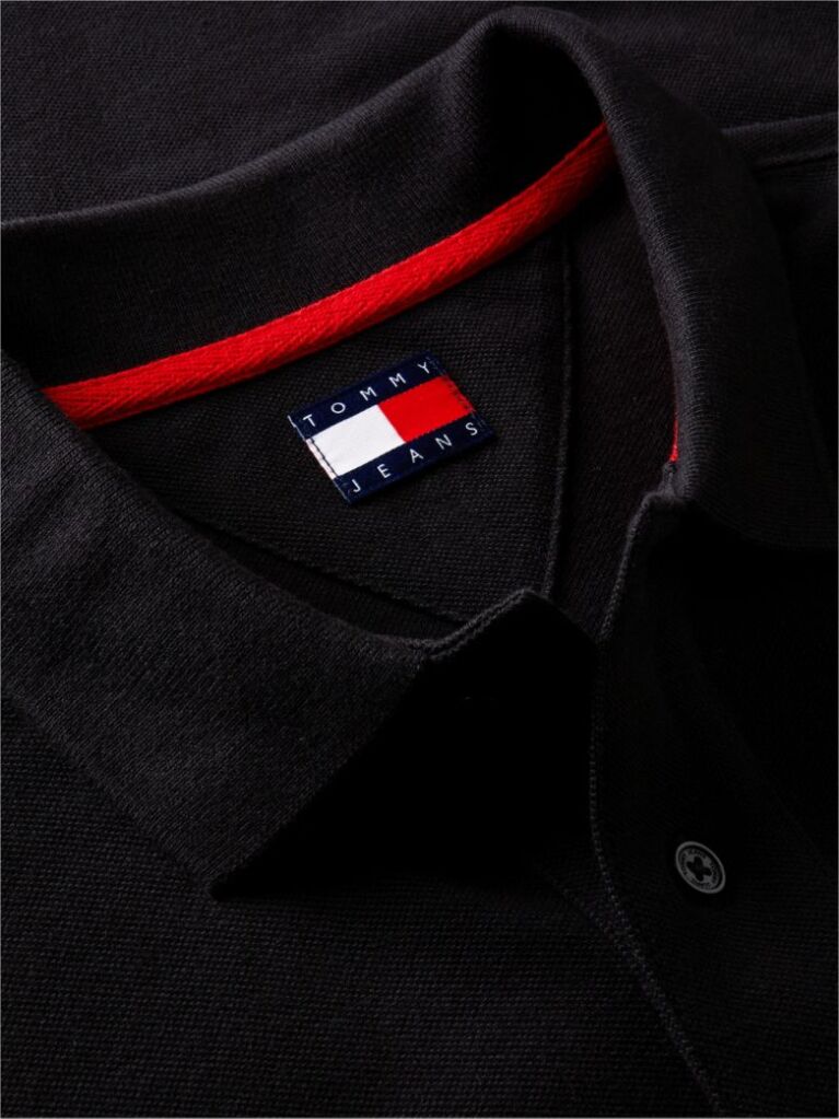Negru Polo Cu Maneca Lunga Si Croiala Regular  Barbati