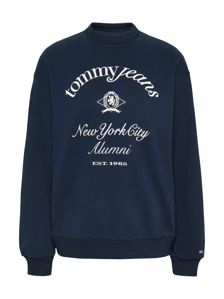 Blue Bluza Cu Guler Rotund Si Logo NYC  Femei