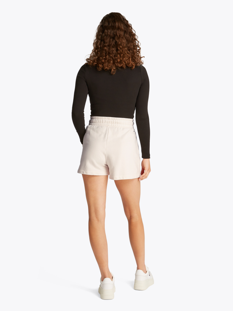 Alb Pantaloni Scurti Relaxate Din Material De Trening  Femei