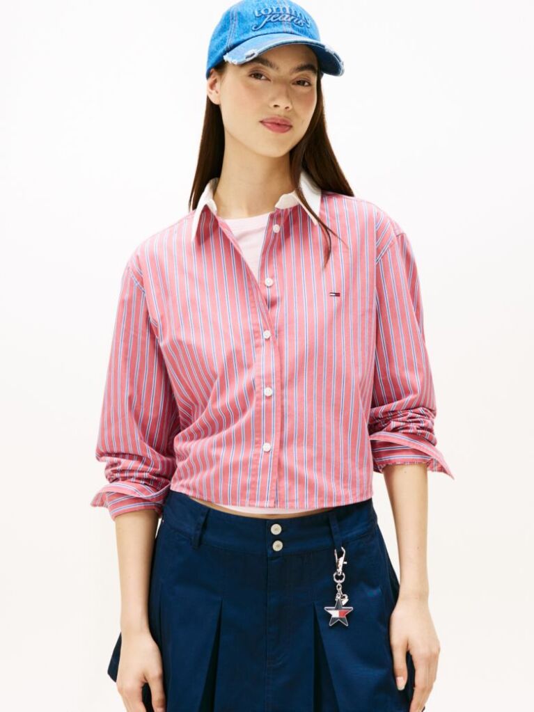 Multi Camasa Din Poplin Cropped Cu Croiala Lejera  Femei