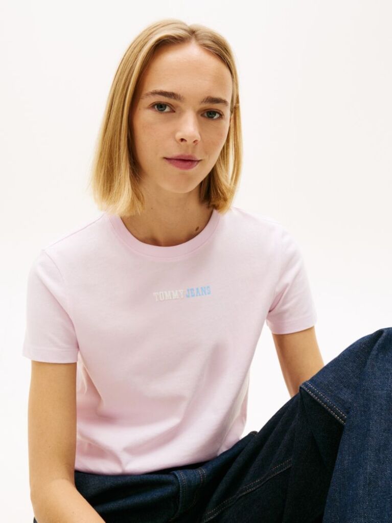 Pink Logo Crew Neck T-Shirt  Women