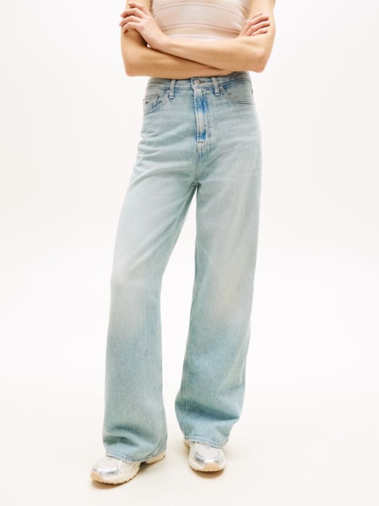 Denim Blugi Claire Cu Talie Inalta Si Picior Larg  Femei