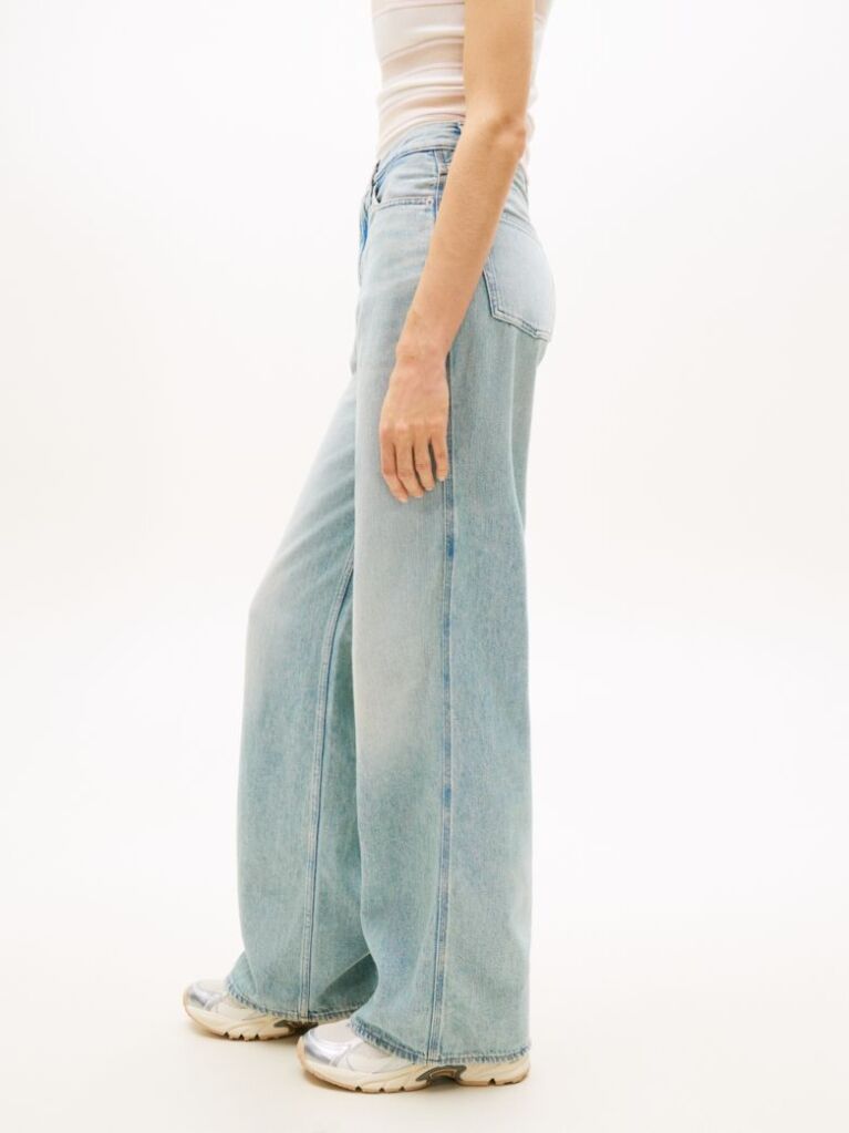 Denim Blugi Claire Cu Talie Inalta Si Picior Larg  Femei