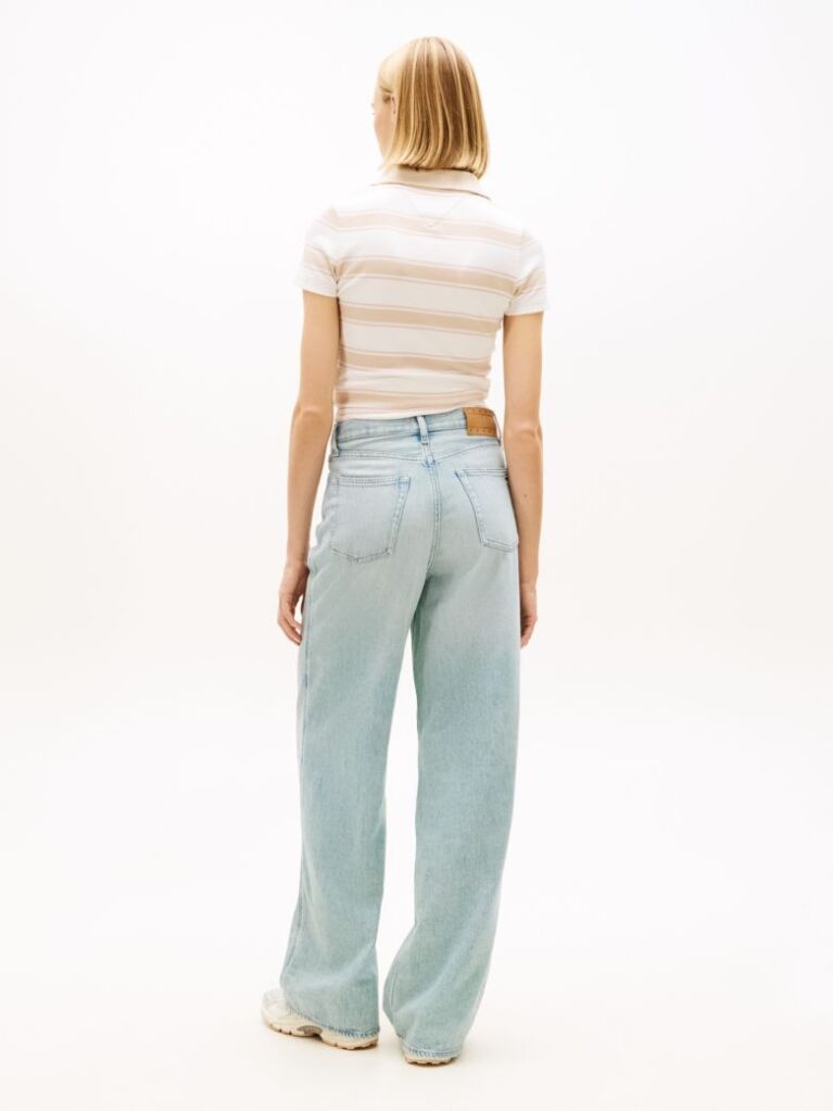 Denim Blugi Claire Cu Talie Inalta Si Picior Larg  Femei