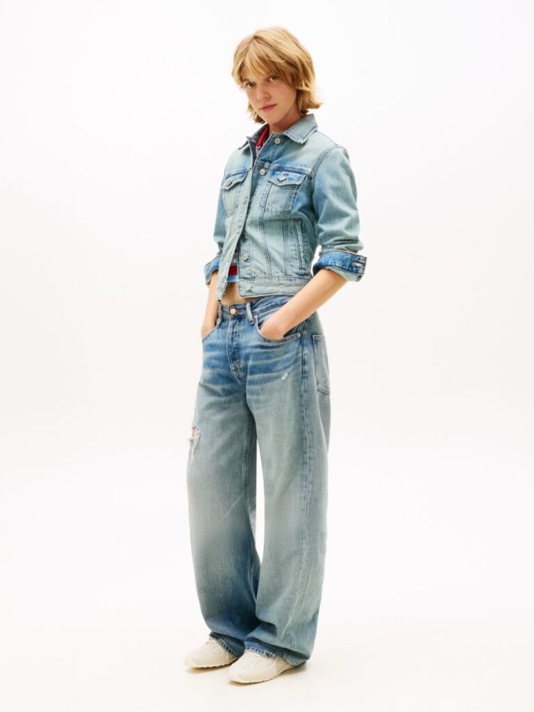Denim Faded Denim Relaxed Trucker Jacket  Women