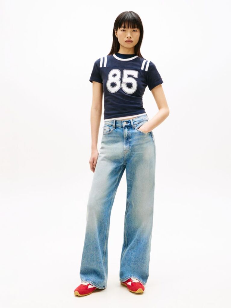 Denim Blugi Claire Cu Talie Inalta Si Picior Larg  Femei