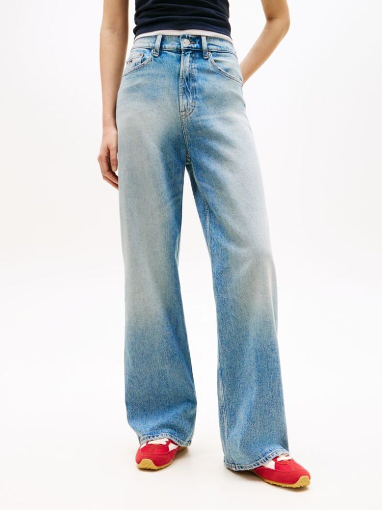 Denim Blugi Claire Cu Talie Inalta Si Picior Larg  Femei