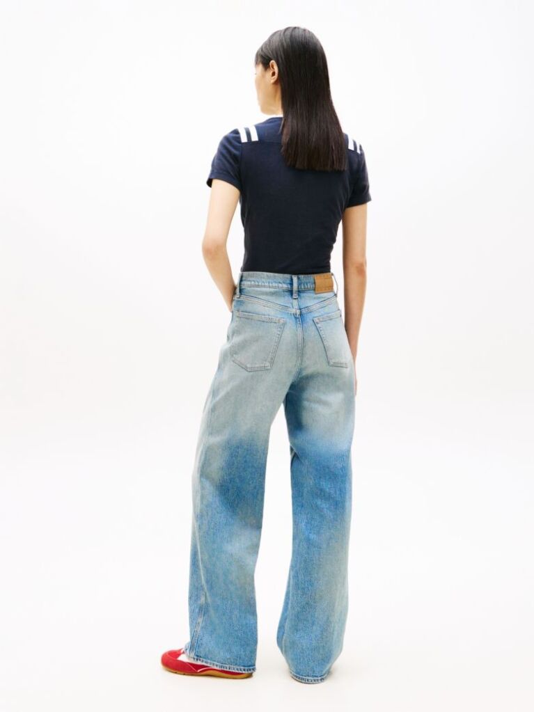 Denim Blugi Claire Cu Talie Inalta Si Picior Larg  Femei