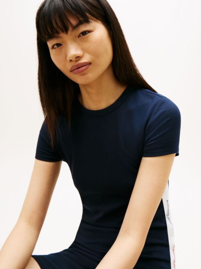 Blue Rochie Midi Mulata Cu Logo  Femei