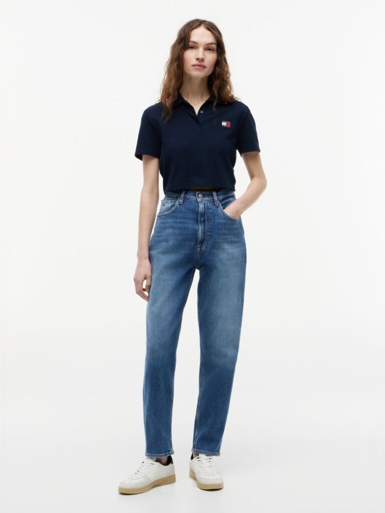 Denim Blugi Mom Jeans Tapered Ultra Inalti  Femei