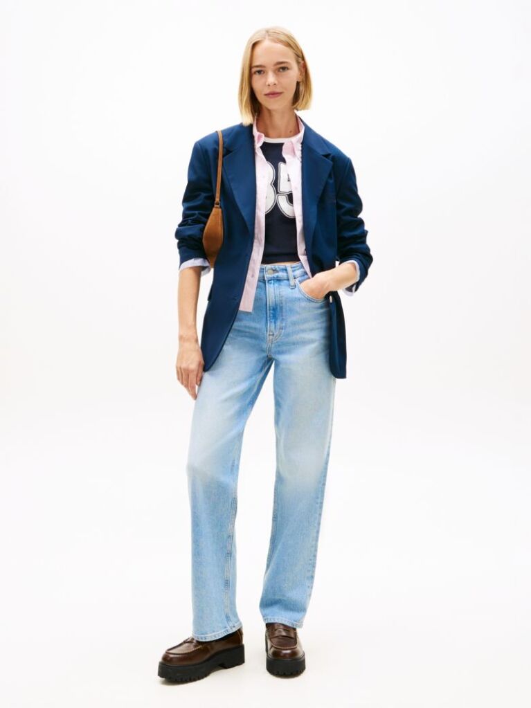 Denim High Rise Slim Straight Leg Jeans  Women