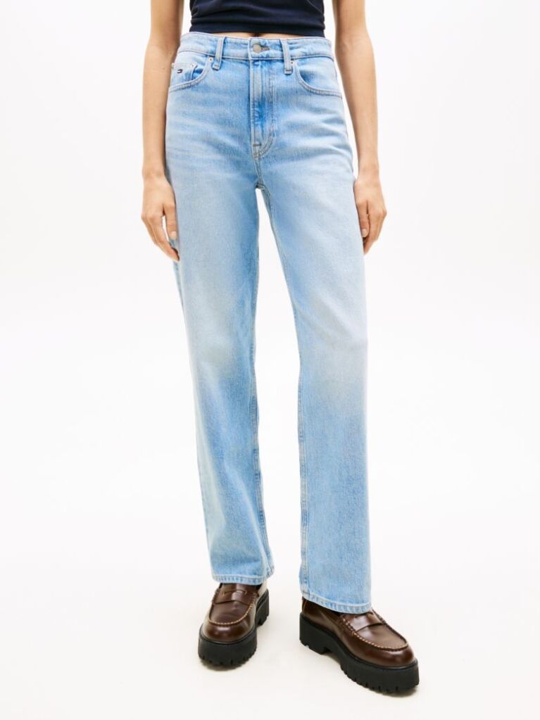 Denim High Rise Slim Straight Leg Jeans  Women