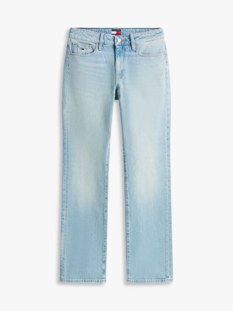 Denim Blugi Slim Cu Talie Medie Si Steag Brodat  Femei