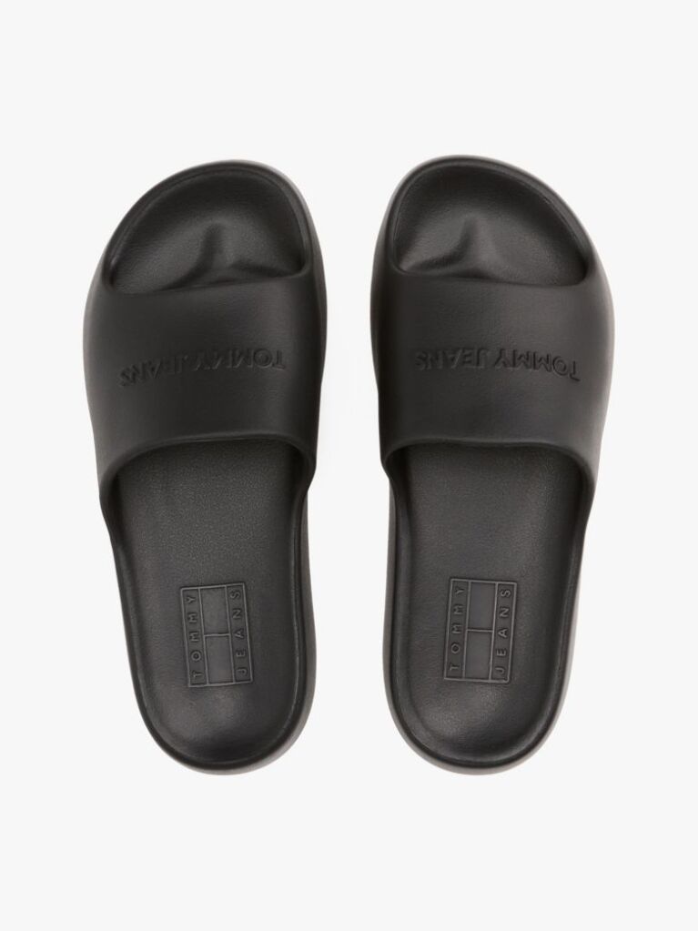 Negru Sandale Platform Tip Pool Cu Logo  Femei