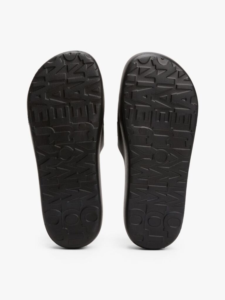 Negru Sandale Platform Tip Pool Cu Logo  Femei