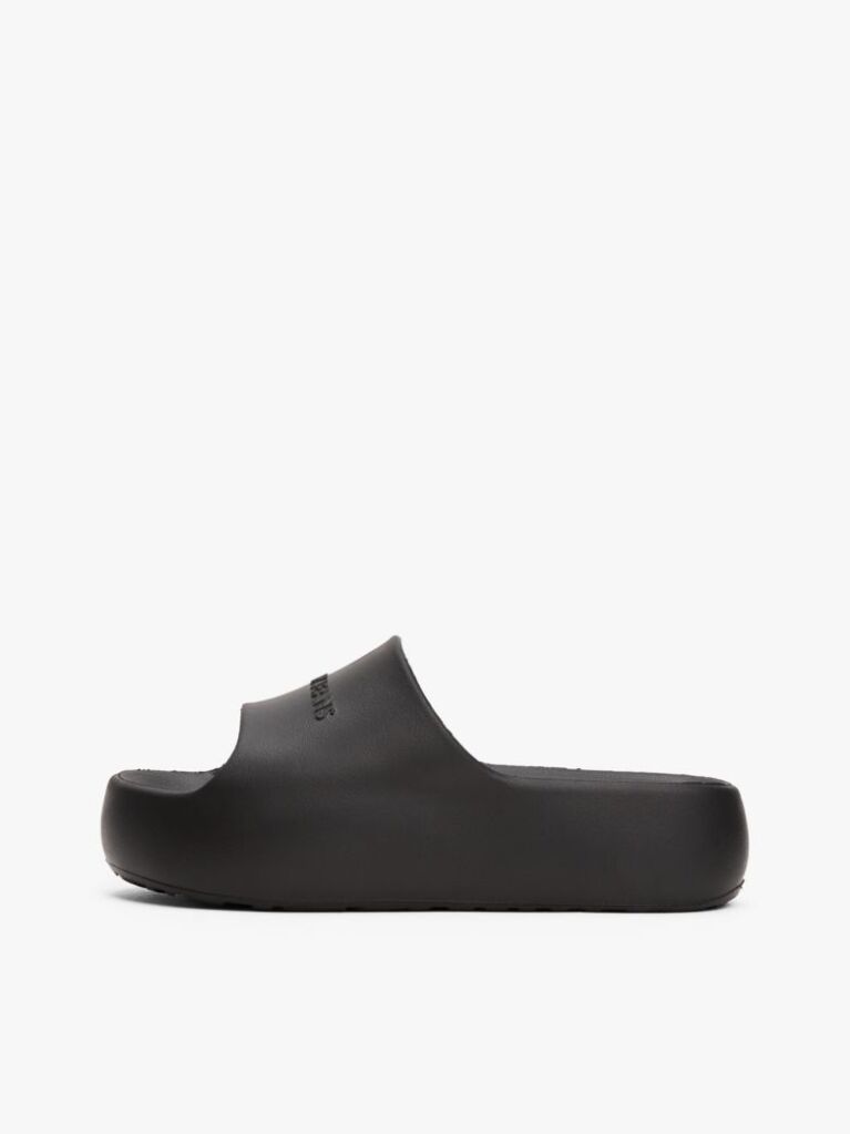 Negru Sandale Platform Tip Pool Cu Logo  Femei