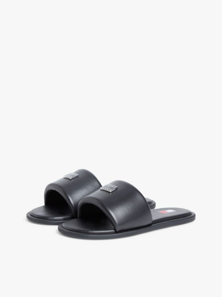 Negru Sandale Cu Curea Captusita Din Piele  Femei