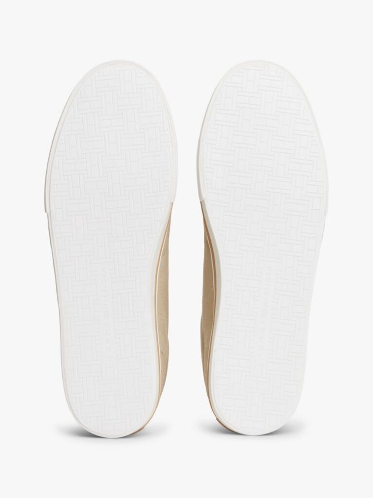 Beige Canvas Embossed Trainers  Men