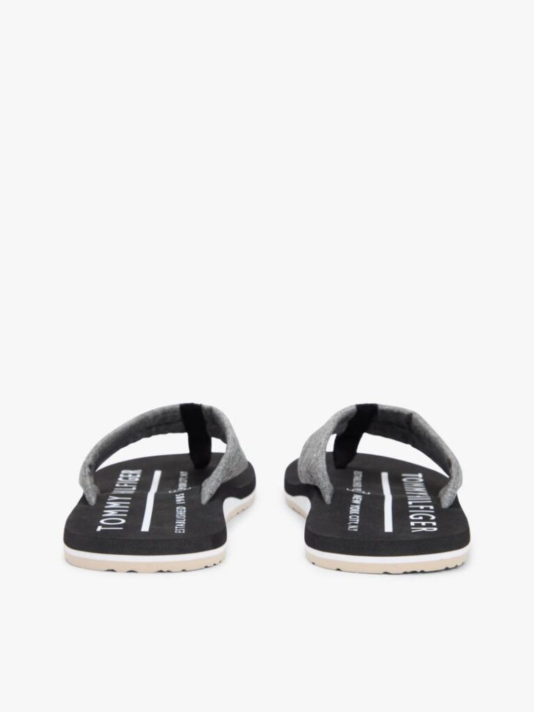 Negru Chambray Jacquard Slapi Din In Pur  Barbati