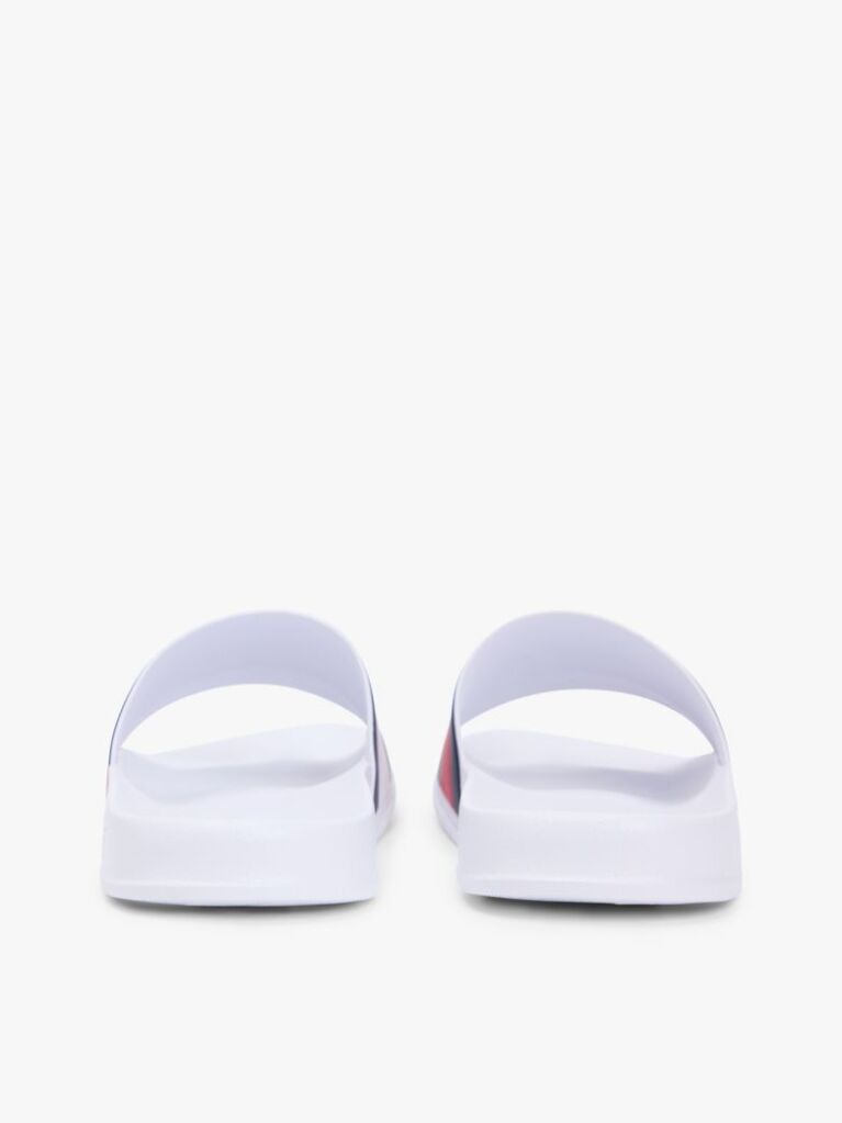 White Flag Strap Pool Slides  Men