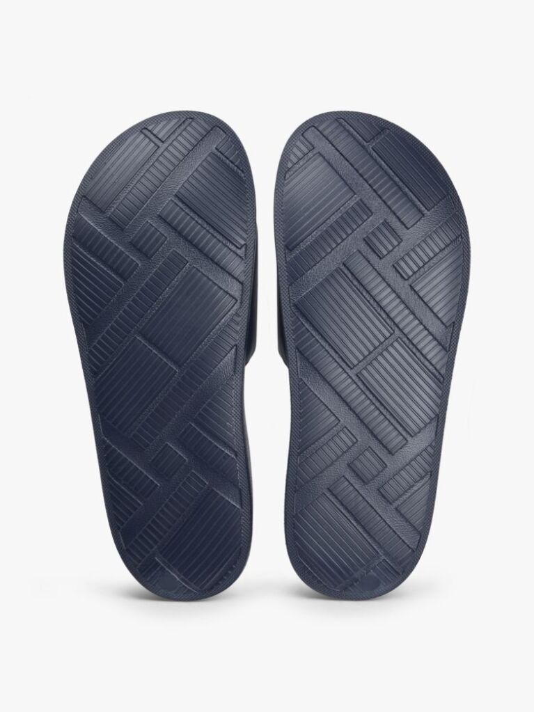 Blue Logo Textured Pool Slides  Men