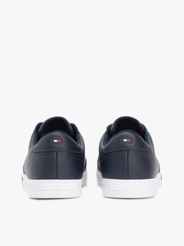 Blue Signature Midsole Lace-Up Trainers With Leather  Men