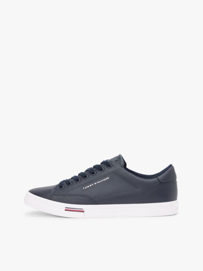 Blue Signature Midsole Lace-Up Trainers With Leather  Men