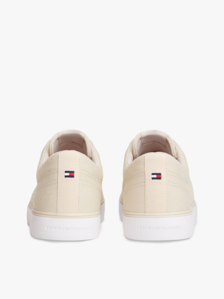 Beige Logo Canvas Trainers  Men