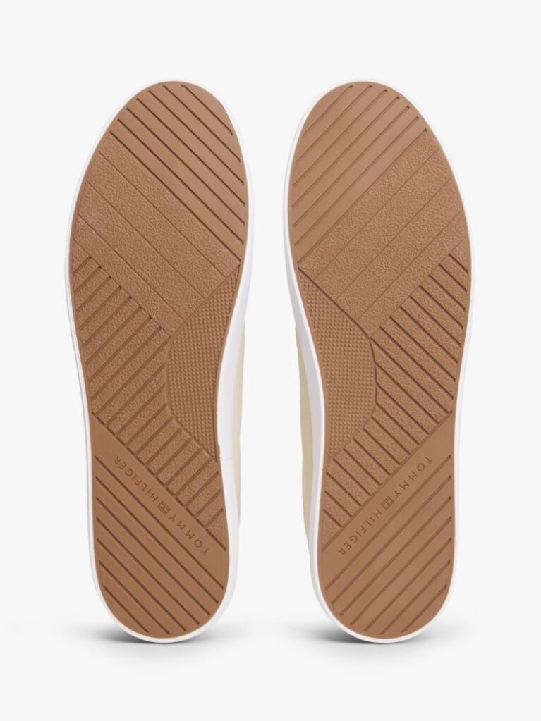 Beige Logo Canvas Trainers  Men