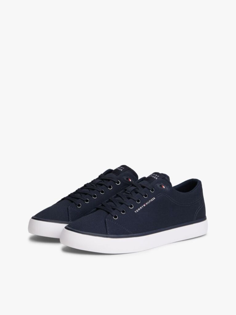 Blue Logo Canvas Trainers  Men