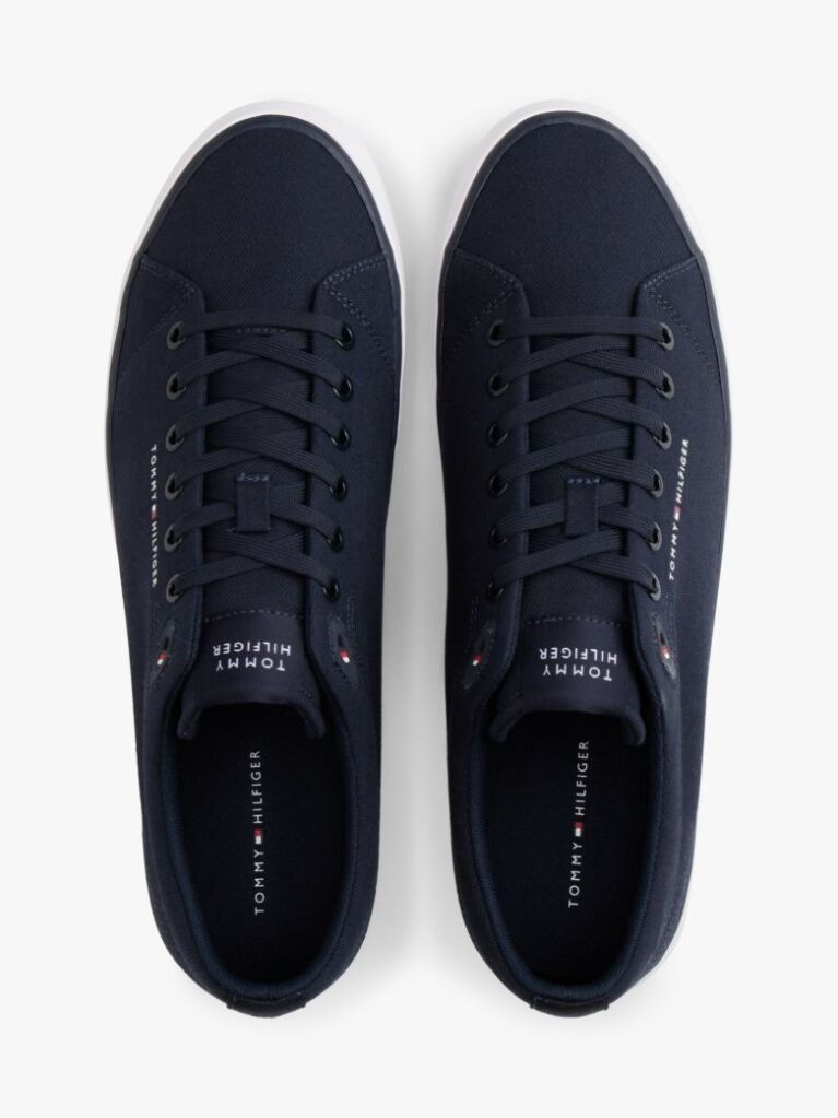Blue Logo Canvas Trainers  Men