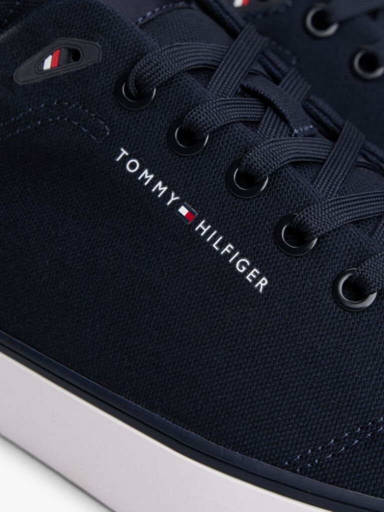 Blue Logo Canvas Trainers  Men