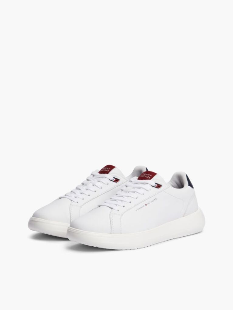 White Chunky Leather Trainers  Men