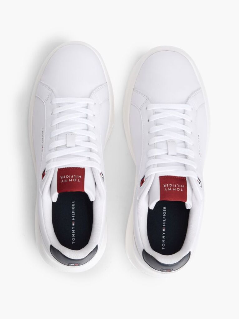White Chunky Leather Trainers  Men
