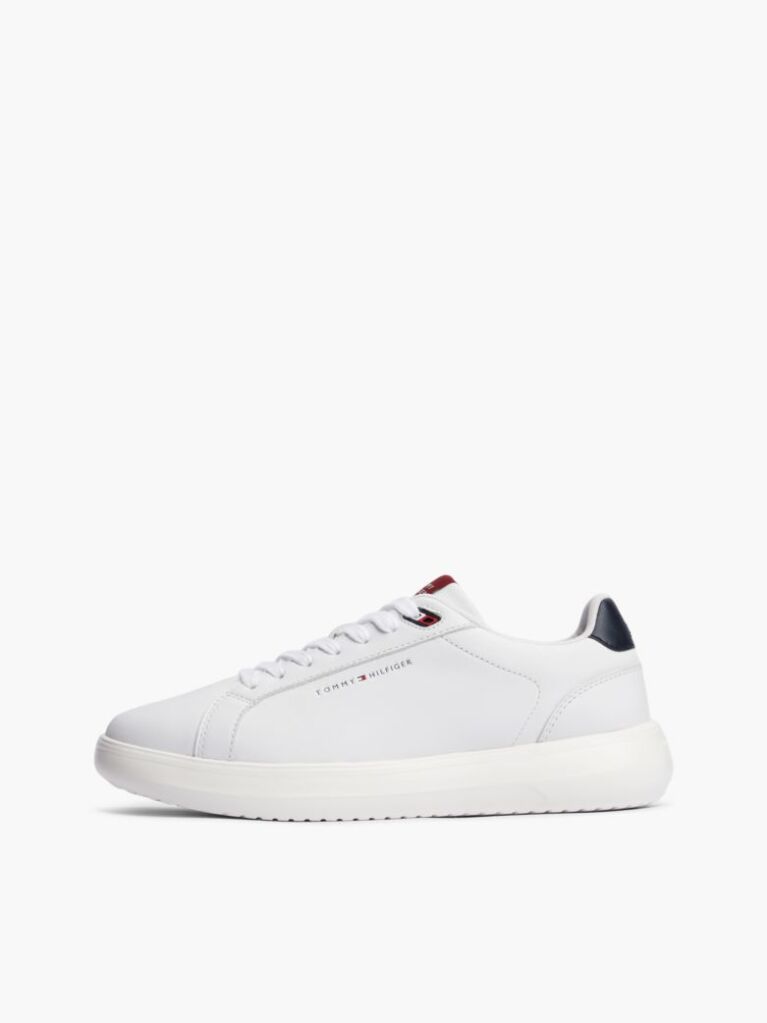 White Chunky Leather Trainers  Men