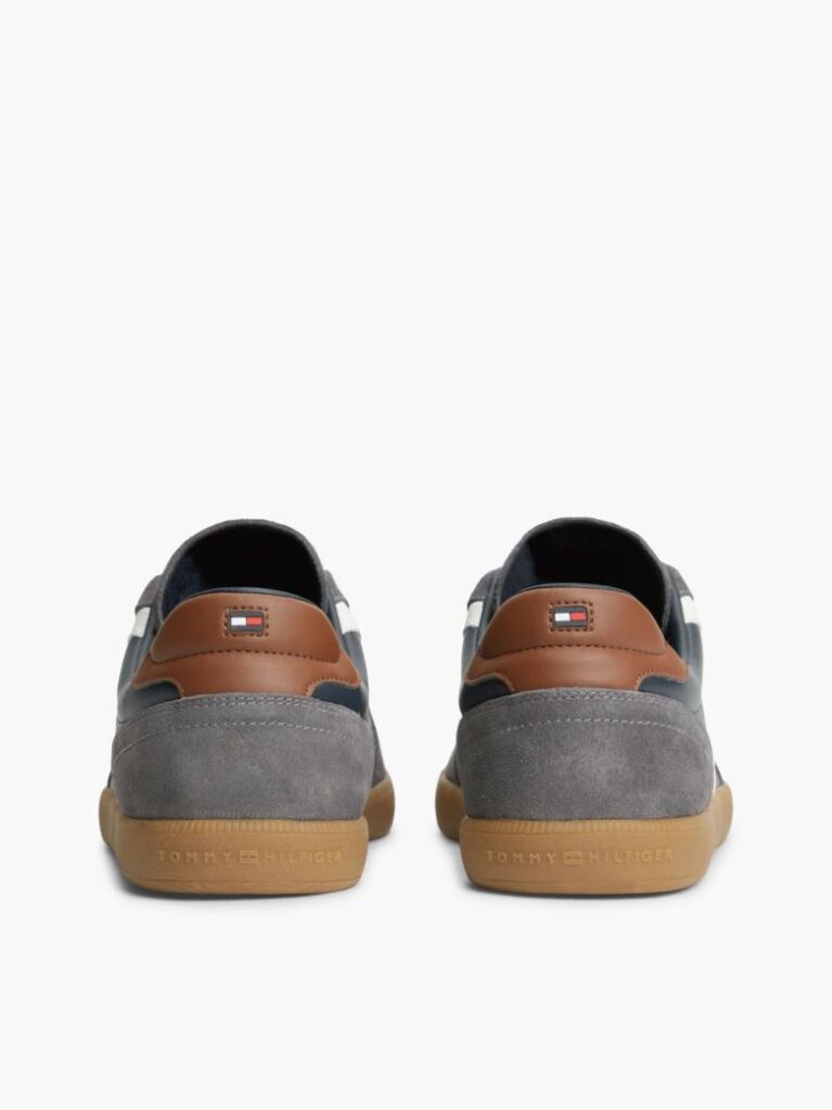 Blue Adidasi Din Piele Cu Texturi Mixte  Barbati