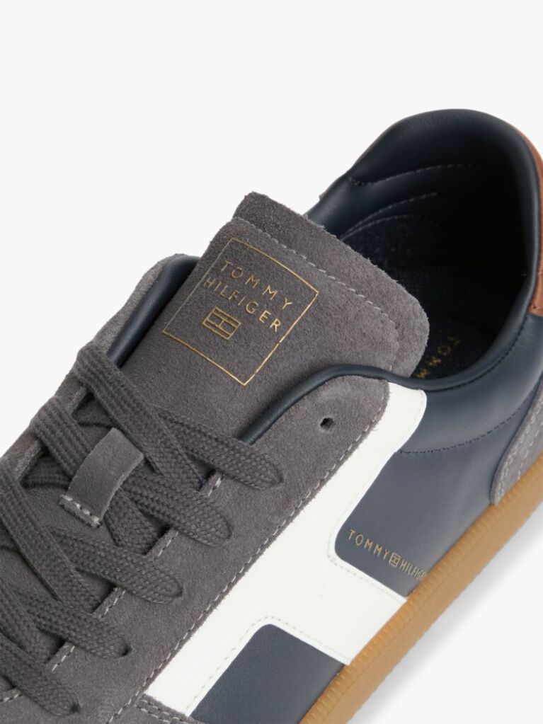 Blue Adidasi Din Piele Cu Texturi Mixte  Barbati