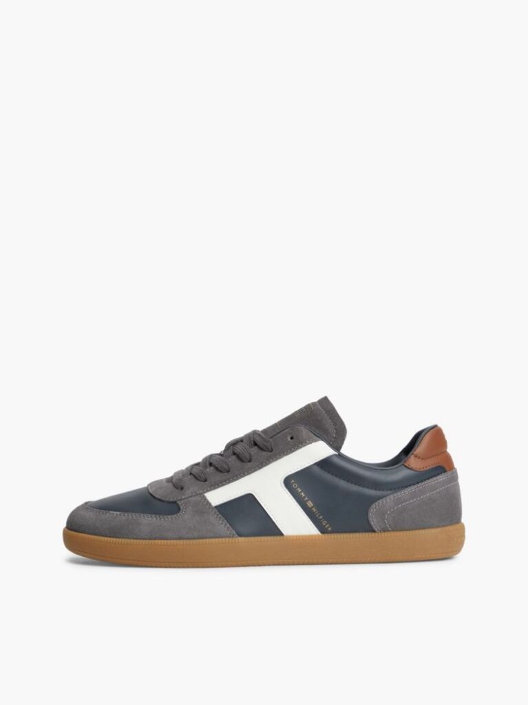 Blue Adidasi Din Piele Cu Texturi Mixte  Barbati