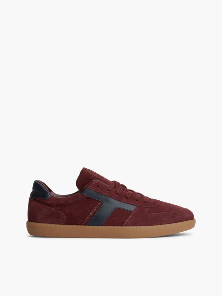 Rosu Adidasi Din Suede Cu Texturi Mixte  Barbati