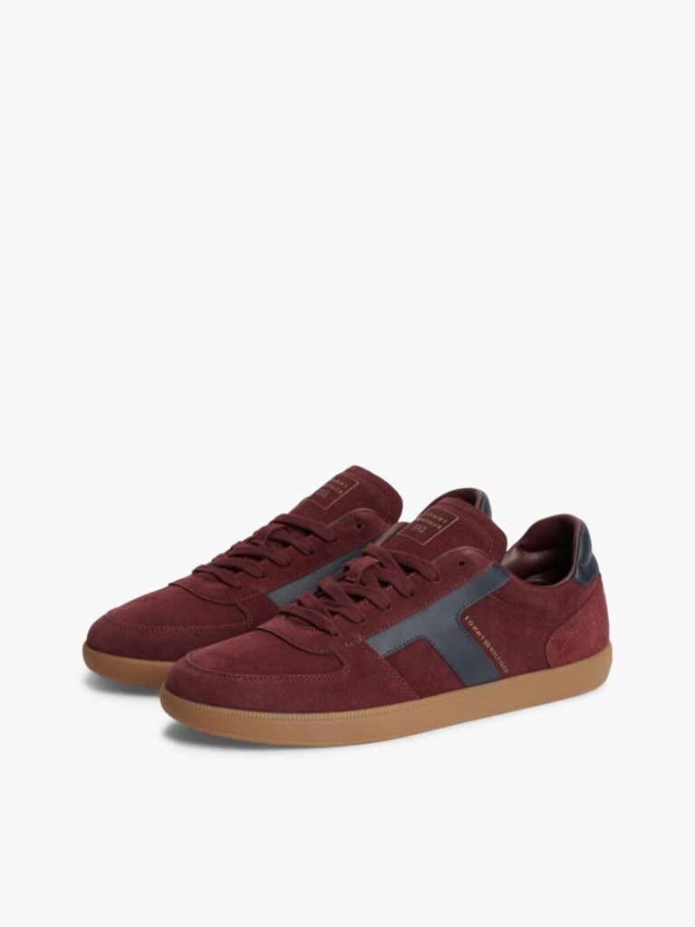 Rosu Adidasi Din Suede Cu Texturi Mixte  Barbati